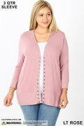 3/4 sleeve snap sweater