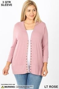 3/4 sleeve snap sweater