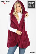 Faux Fur Cocoon vest with pockets
