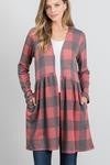 Long Sleeve Plaid Cardi