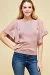 Mauve flutter sleeve top