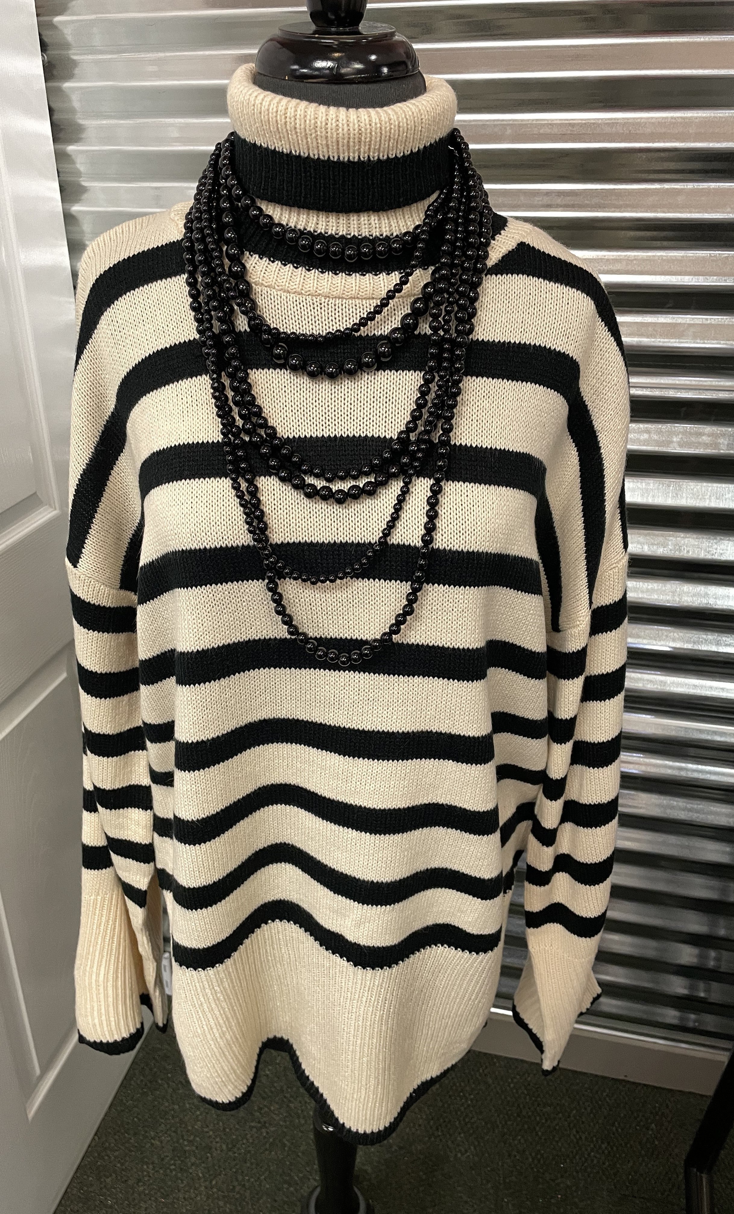Striped Turtleneck Sweater