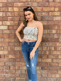 Floral Spaghetti Strap Crop Top