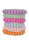 6-pc phone cord hair tie set