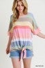 Pastel tie at waist top