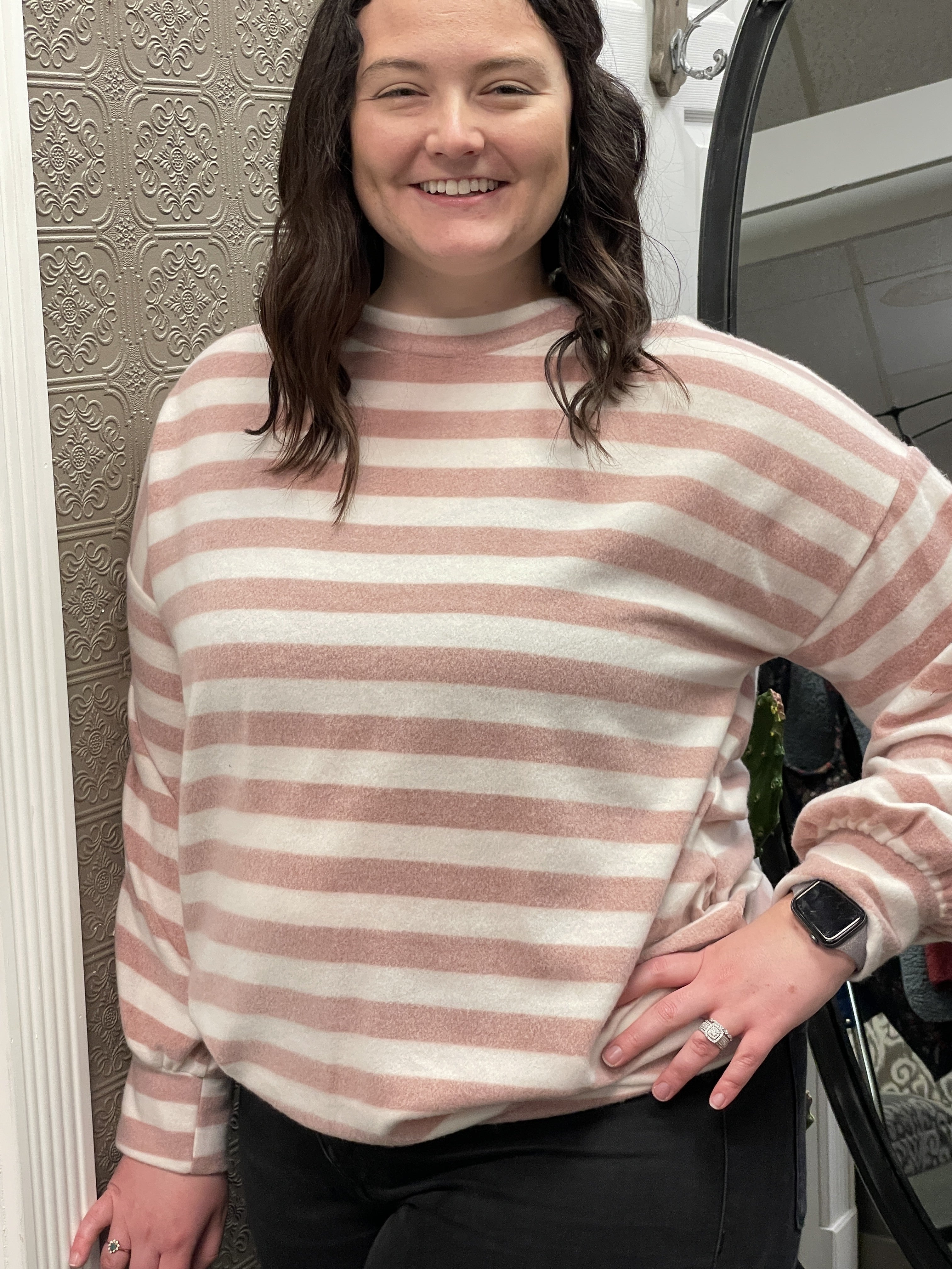 Pink Striped Pullover Tunic