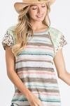 sage striped top