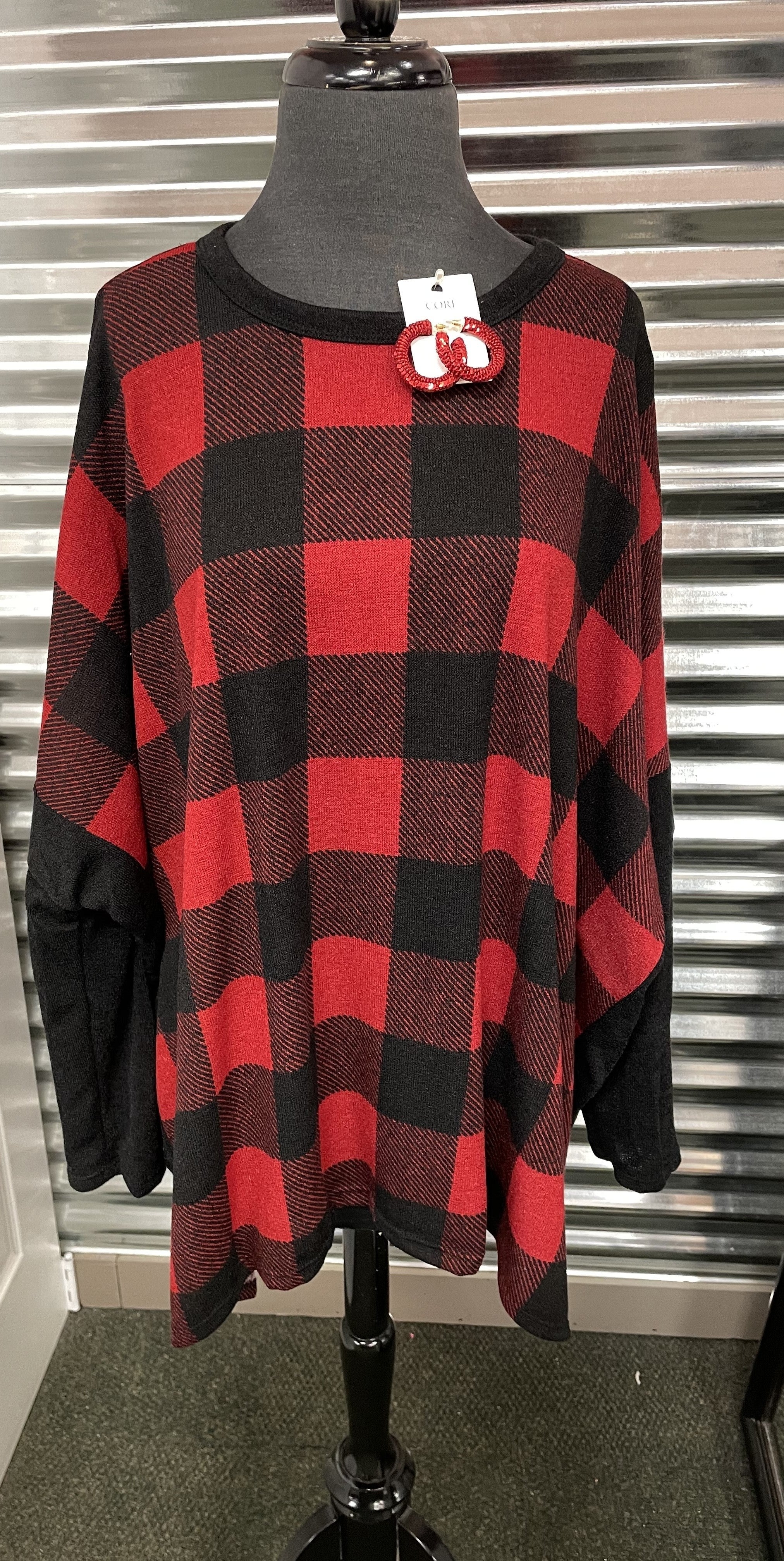 Loose Fit Buffalo Plaid Top