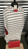 Striped Hoodie w/ Elbow Patch