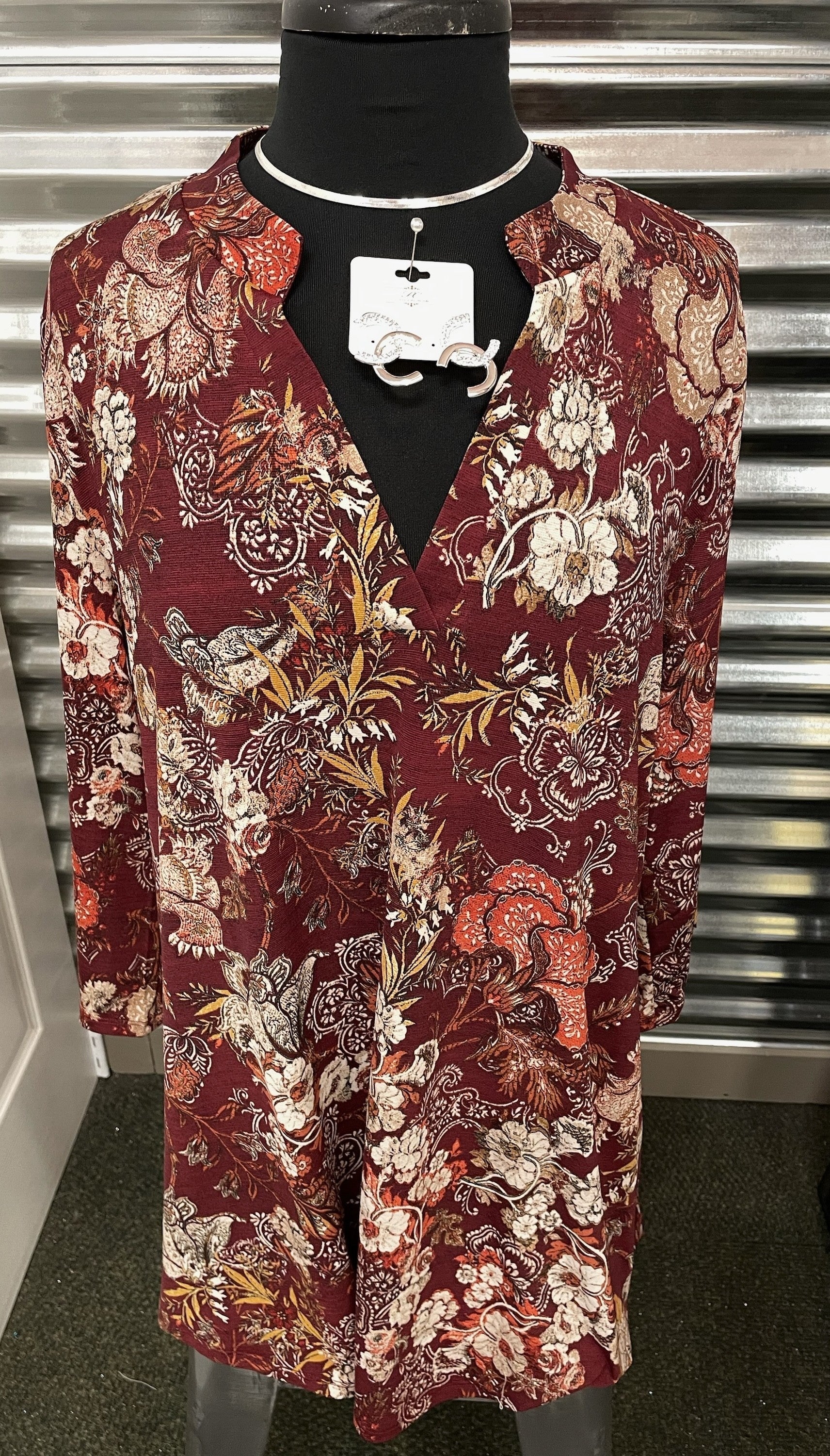 Fall Floral Popover Top-plus