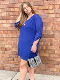 Lined Chiffon Dress with Button Sleeves