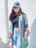 Grey Multi Stripe Cardi
