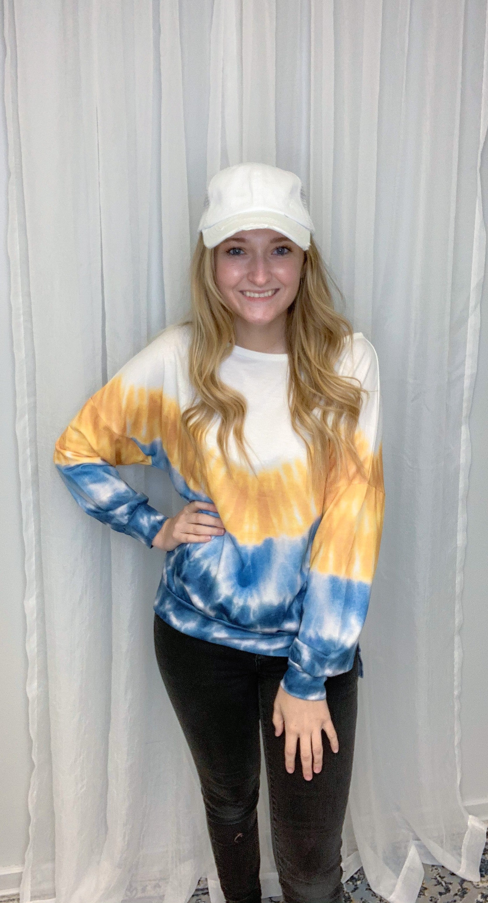 Blue/Yellow Crew Pullover