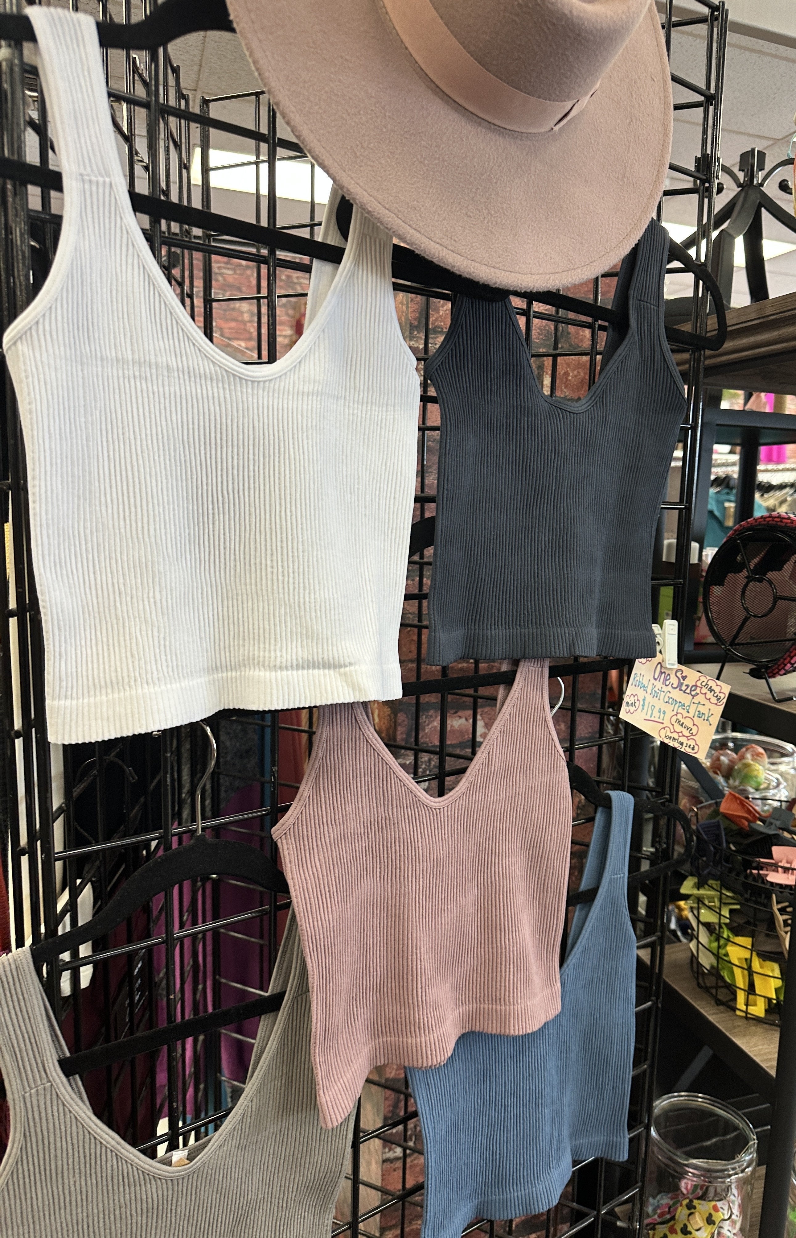 Ribbed Knit Cropped Tank