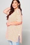 neon orange striped oversized tunic