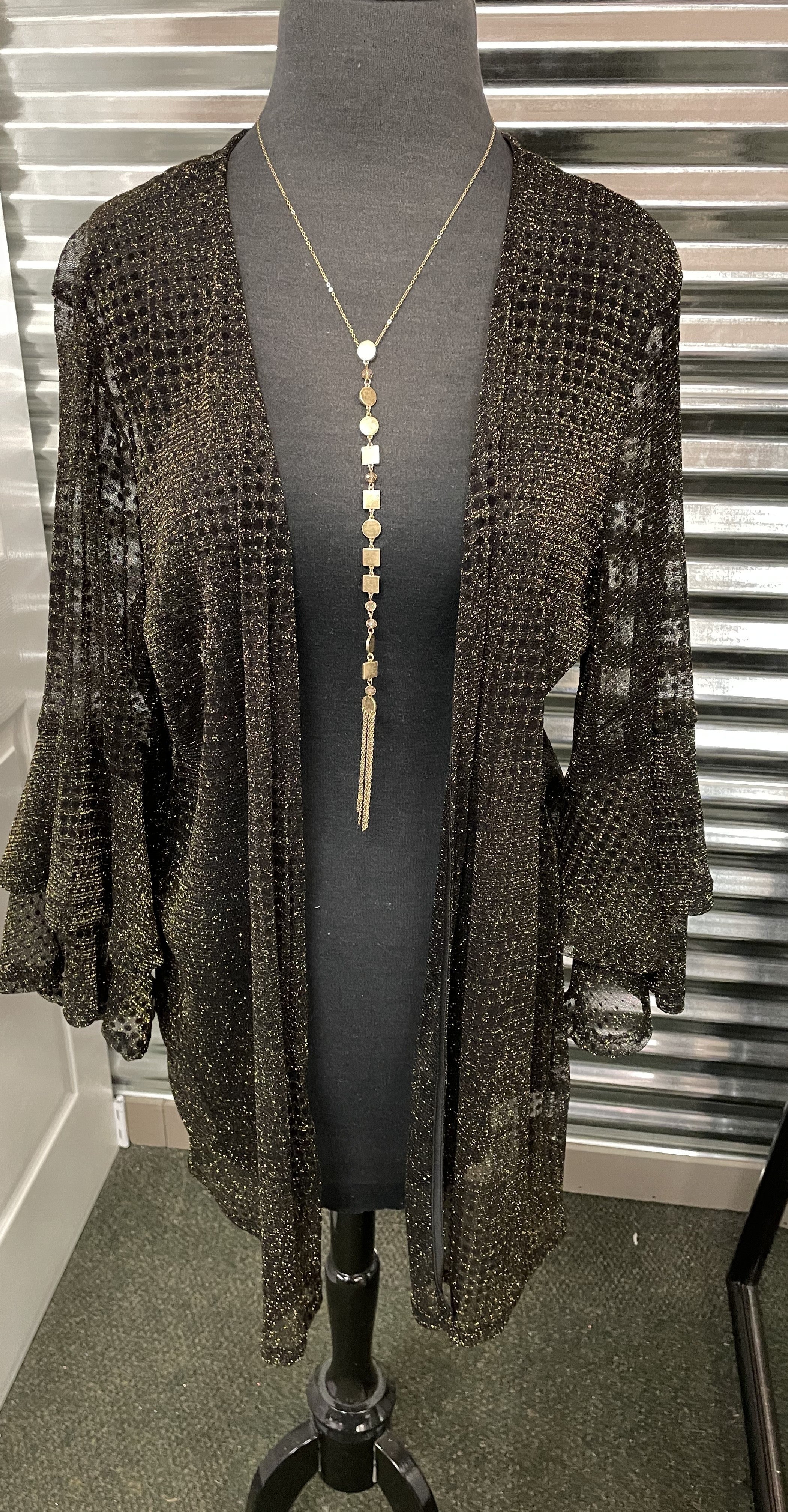Shimmer Sheer Ruffle Cardi