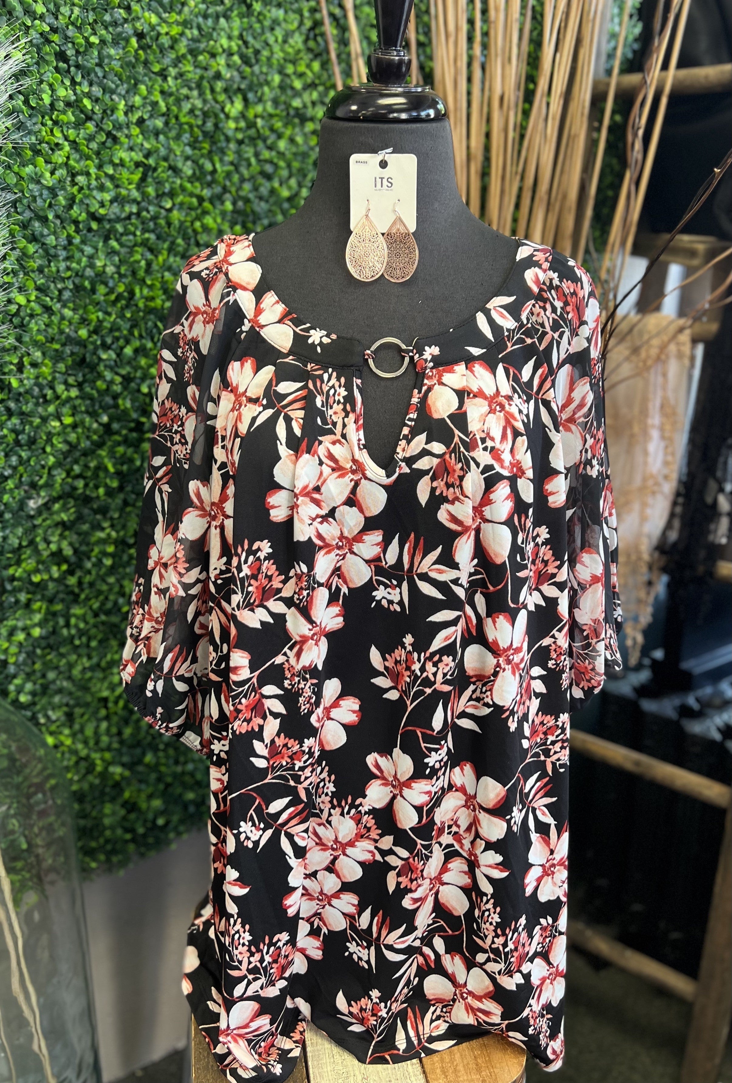 O-Ring Puff Sleeve Blouse