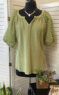 Sage Swiss Dot Top
