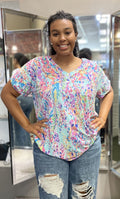 V-neck Top w/ Pocket