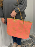 Coral Foil Tote Bag