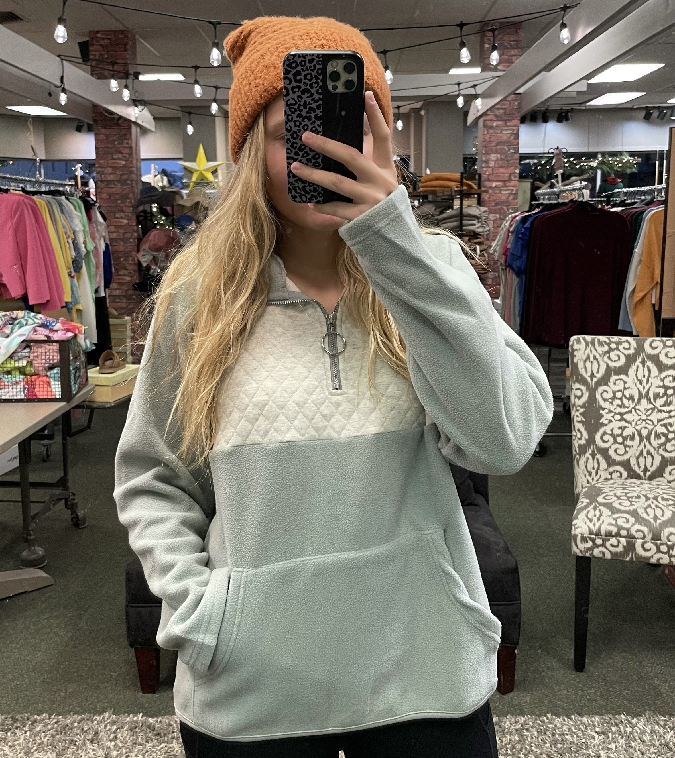 Quilted 1/4 Zip Pullover