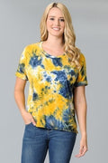 mustard tie dye top