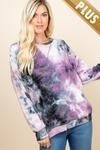 purple tie dye crew neck