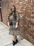 Leopard dolman sleeve dress