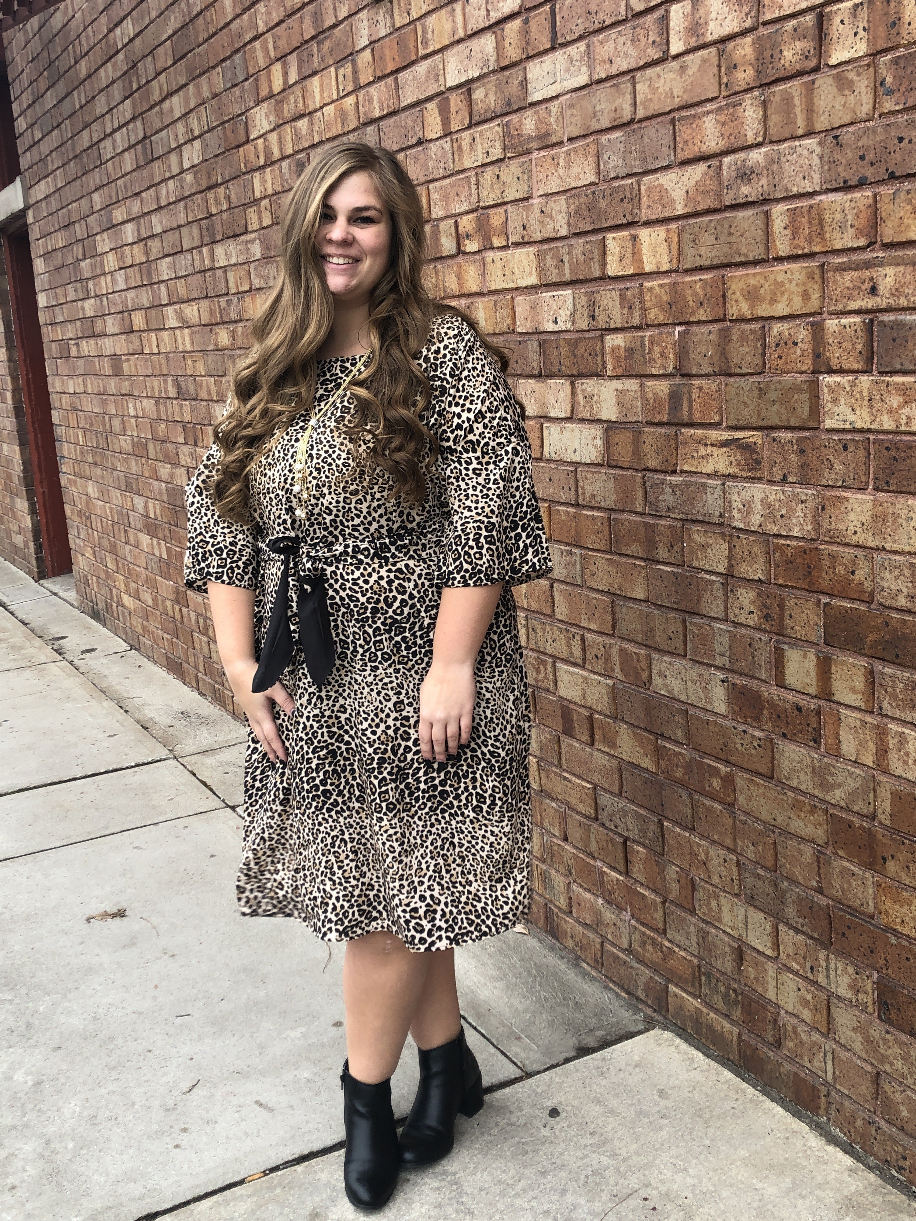 Leopard dolman sleeve dress
