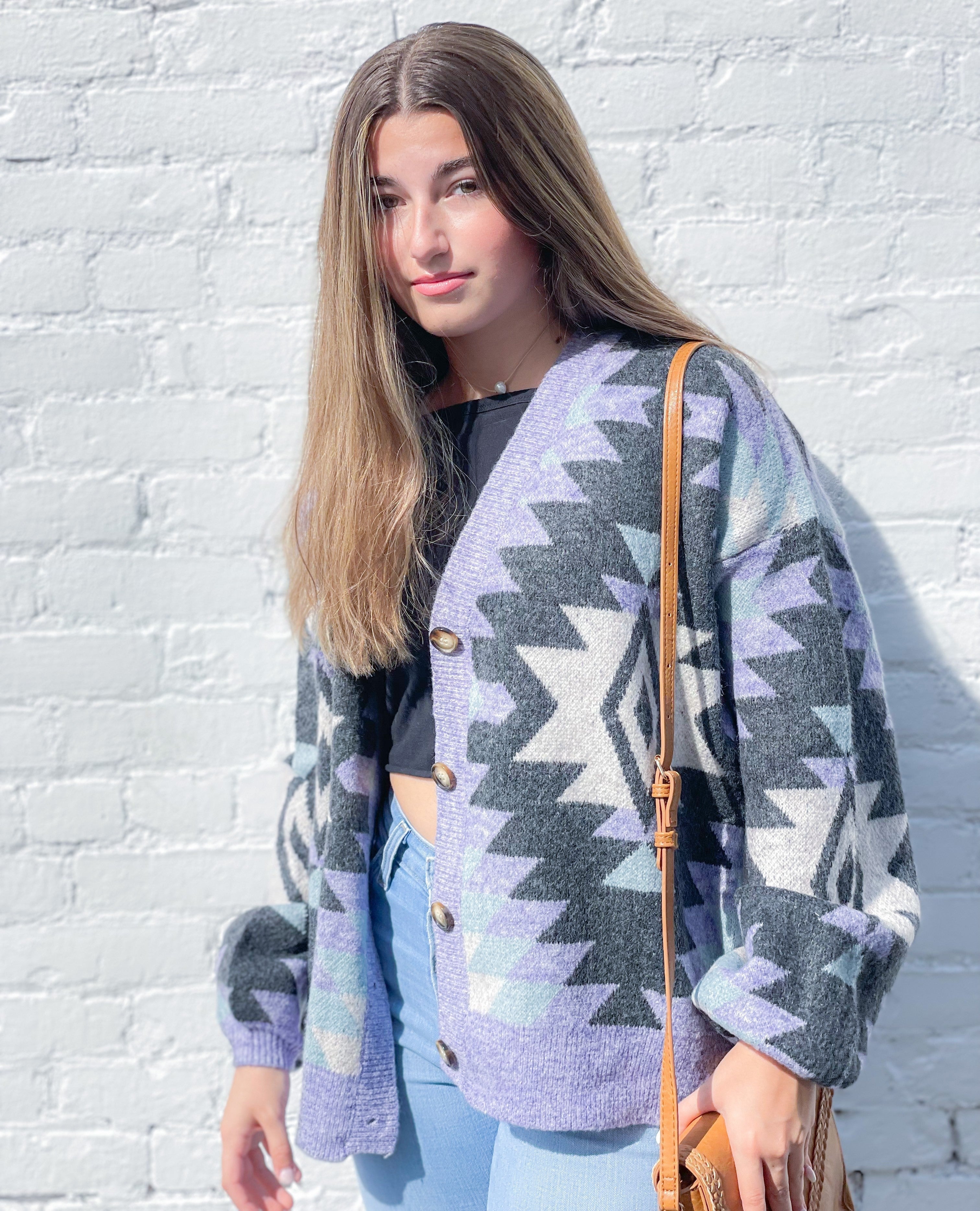 Geometric Print Cardi