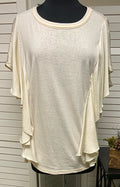 Knit Top w/ Satin Flowy Sleeves
