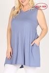 Olive tank tunic with pockets