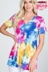 fuchsia/yellow tie dye top