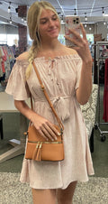 Flair Sleeve Ruffled Dress