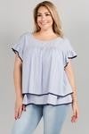 blue ruffle top