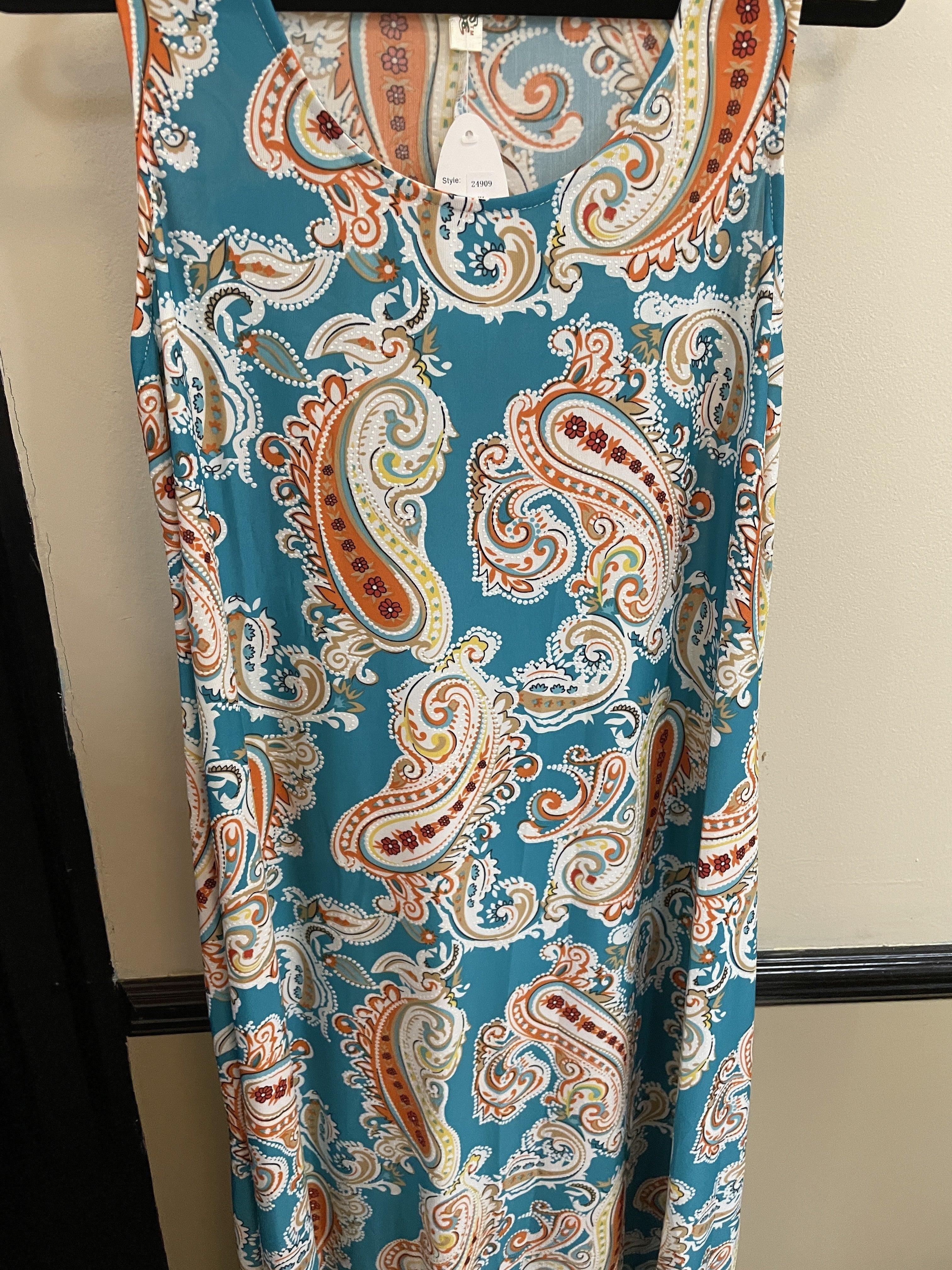 Bright Teal Colorful Tank Maxi