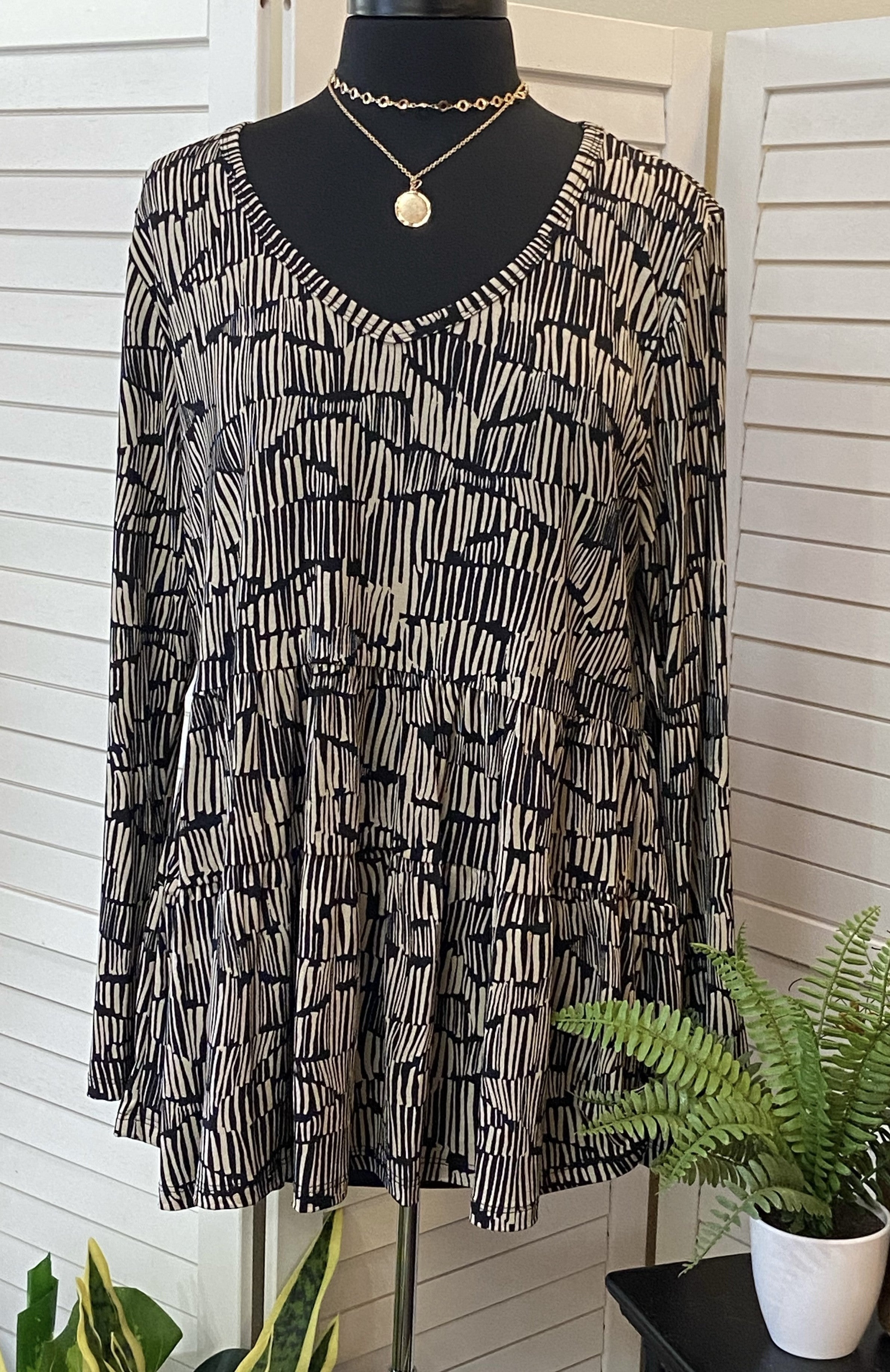 Printed Tiered Babydoll Top