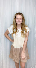 Khaki Color Block Dress