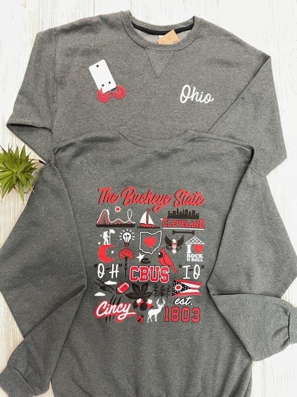 Ohio The Buckeye State Crewneck