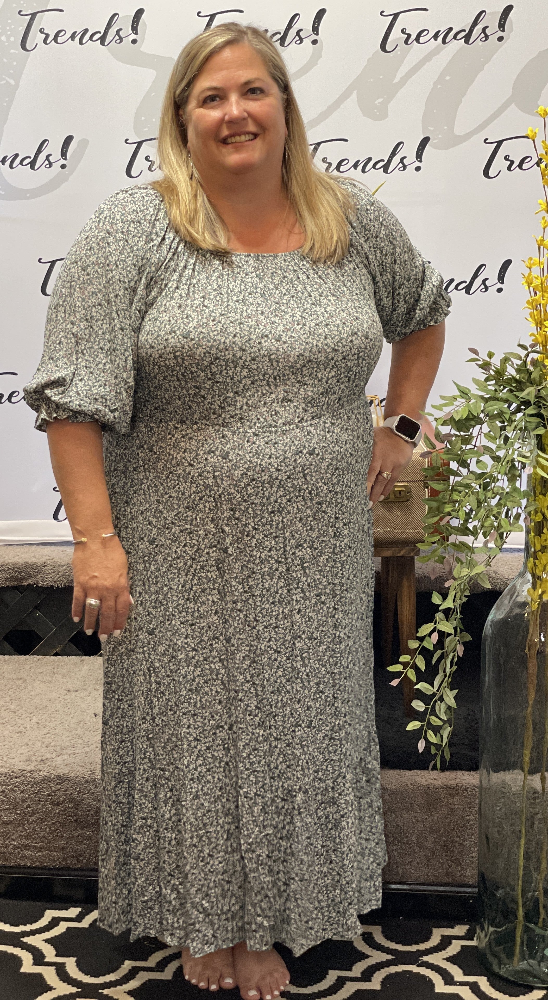 Boho Off the Shoulder Dress w/Puffy Sleeves