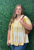 V-Neck Tie Dye Tunic Top