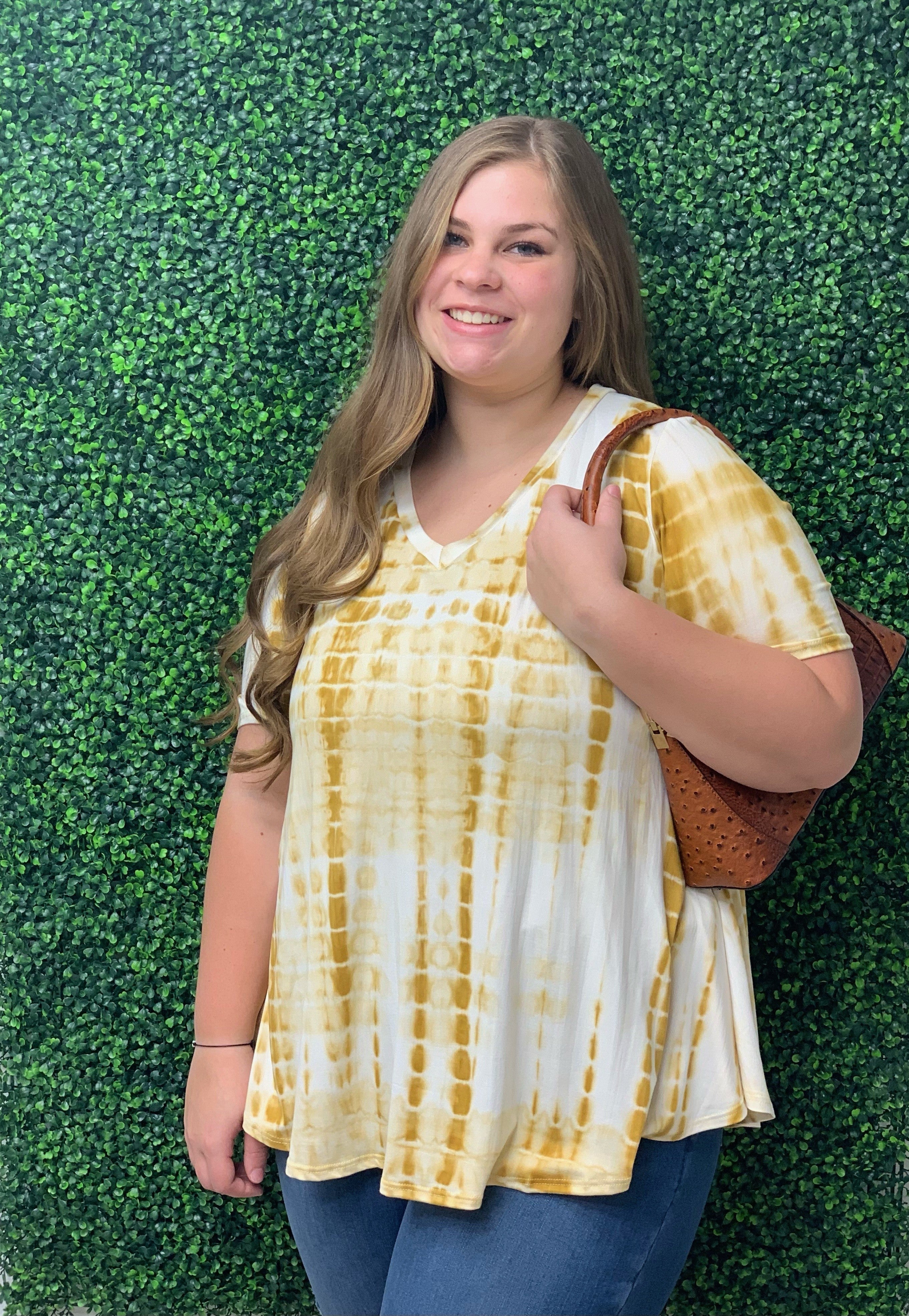 V-Neck Tie Dye Tunic Top