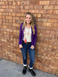 purple snap sweater