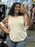 Ivory Floral Sleeve Top