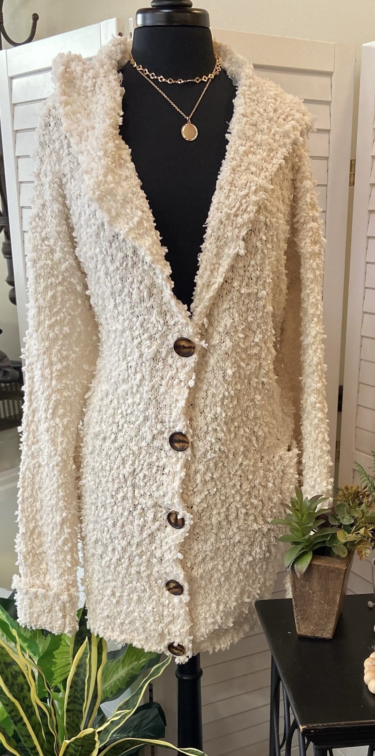 Cream Fluffy Cardi