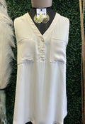 Button V-neck Shirt