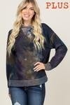 blue tie dye crew neck