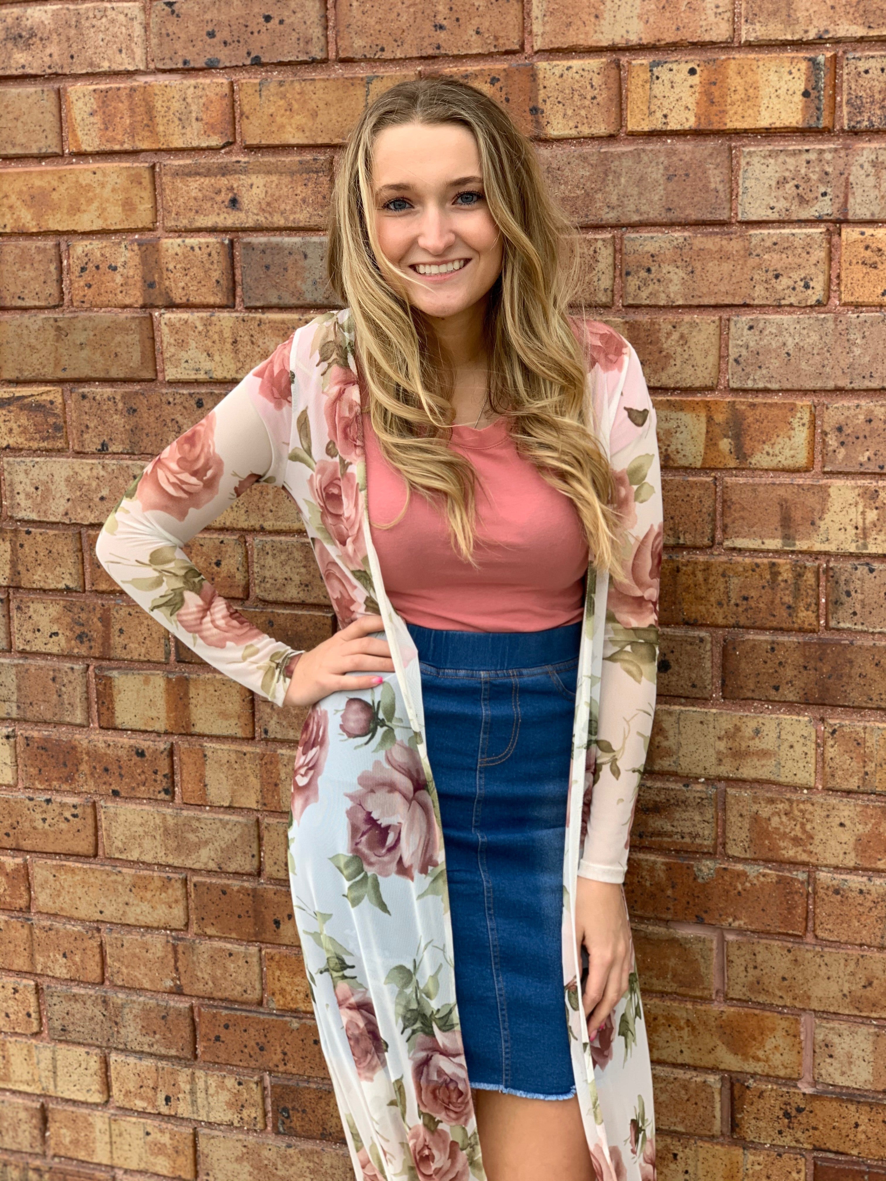 Pencil Jean Skirt