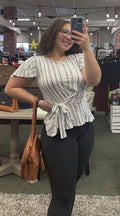 Striped Peplum Top
