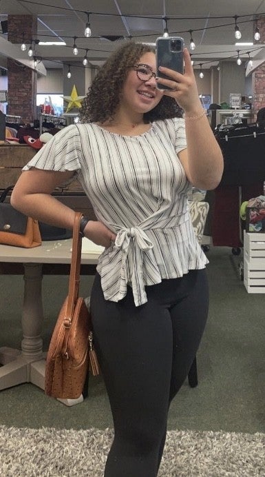 Striped Peplum Top
